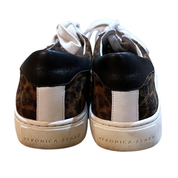 Veronica Beard Bibi Leopard-Print Suede Skater Sneakers - Picture 4 of 7